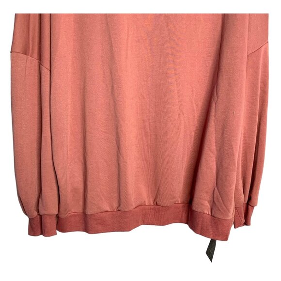 SHEIN SXY Mauve Pink Pullover Open Twist-Back Rhinestone Sweatshirt NWT Size 2XL - Picture 6 of 9